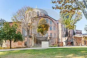 Hagia Irene church Aya Irini in the park of Topkapi Palace in Istanbul, Turkey