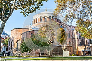 Hagia Irene church Aya Irini in the park of Topkapi Palace in Istanbul, Turkey