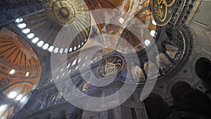 Hagia Sofia, Ayasofya interior in Istanbul, Turkey, Byzantine architecture, city landmark and architectural world wonder