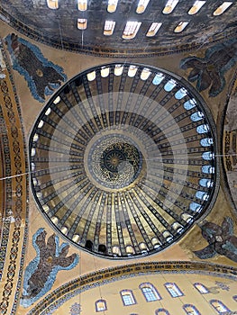 Hagia Sofia dome, Istanbul, Turkey. Istanbul, formerly known as Constantinople, is the largest city in Turkey photo