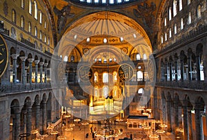 Hagia sofia museum interior in istanbul