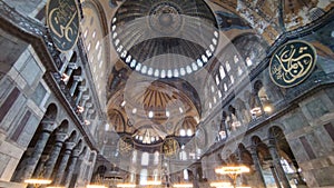 The Hagia Sophia also called Hagia Sofia or Ayasofya interior