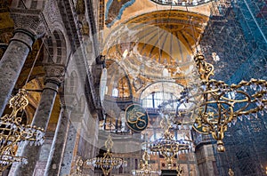 The Hagia Sophia (also called Hagia Sofia or Ayasofya) interior