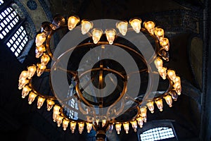 Hagia Sophia chandelier, Istanbul, Turkey