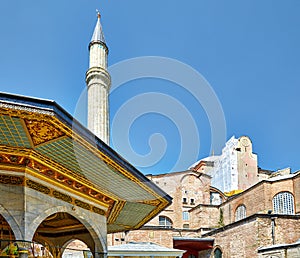 Hagia Sophia with Fountain for ritual ablutions, Istanbul photo