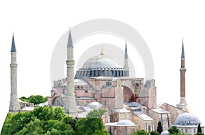 Hagia Sophia Instanbul, Turkey isolated on white background