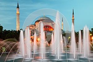 Hagia Sophia in Istanbul with illumination photo