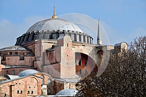 Hagia sophia mosque exterior in istanbul turkey