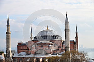 Hagia sophia mosque exterior in istanbul turkey