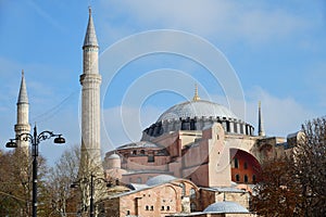 Hagia sophia mosque exterior in istanbul turkey