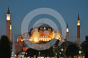 Hagia sophia mosque exterior in istanbul turkey