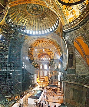 Hagia Sophia Mosque Istanbul Interior Arcs