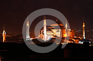 Hagia Sophia in night photo