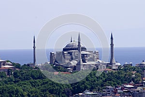 Hagia sophia on the shore of marmara