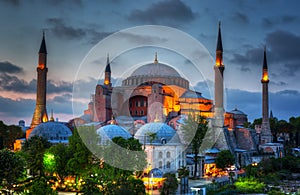 Hagia Sophia on a sunset photo