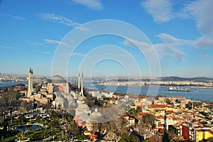 Hagia Sophia view from Sultanahmet Mosque minaret