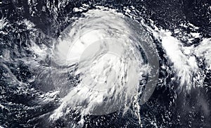 Hagibis super typhoon over Pacific ocean. The eye of the hurricane photo