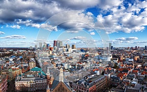 The Hague City Skyline with urban skycrapers