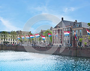 The Hague, Holland banners over the waters