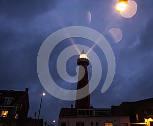 HAGUE, NETHERLANDS - OCTOBER 18: Hoge vuurtoren van IJmuiden Lighthouse. IJmuiden, The Hague, Netherlands