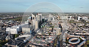 The Hague urban skyline of the center in The Netherlands south Holland, houses dutch government embassier ministires and