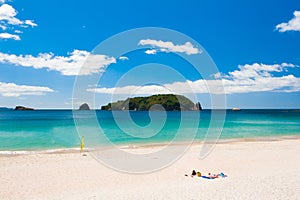 Hahei Beach at Coromandel Peninsula on New Zealand photo