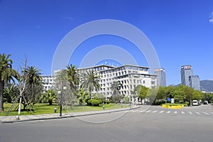 Haicang district government building under blue sky