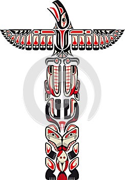 Haida style totem pattern