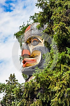 Haida totem pole at Alberta Legislature Bulding Edmonton