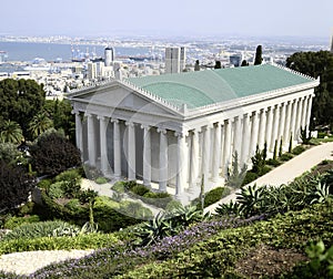 Haifa - Bahai Gardens and Shrine Overlooking City