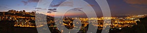 Haifa city, night view aerial panorama landscape photo.