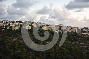 Haifa houses sit above a ravine