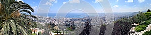 Haifa, Israel - Baha`i Gardens - panoramic view