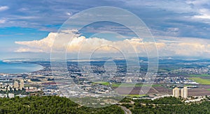 The Haifa metropolitan area Aerial View, Industrial Zone of Haifa, Israel