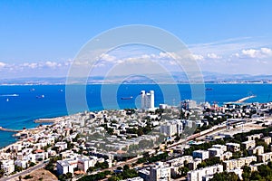 Haifa view of the city from a bird's flight