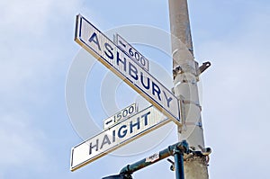 Haight-Ashbury street sign in San Francisco, USA