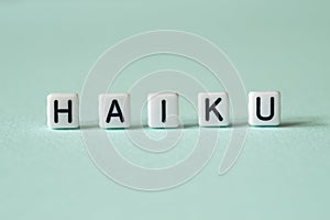 Haiku - word concept on cubes,text