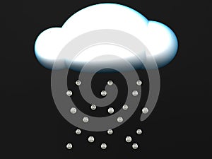 Hail cloud. 3d rendering of weather icon