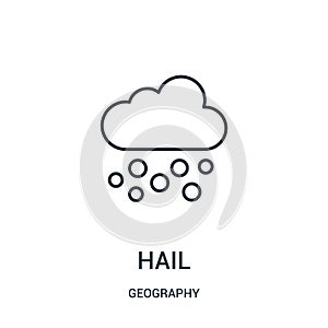 hail icon vector from geography collection. Thin line hail outline icon vector illustration