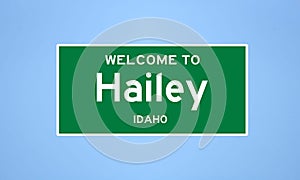 Hailey, Idaho city limit sign. Town sign from the USA.