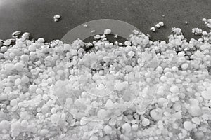 Hailstones after hailstorm