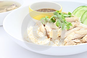 Hainanese chicken meat rice