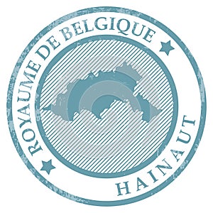 Hainaut map rubber stamp. Vector illustration decorative design photo