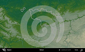 Hainaut outlined, Belgium. Physical