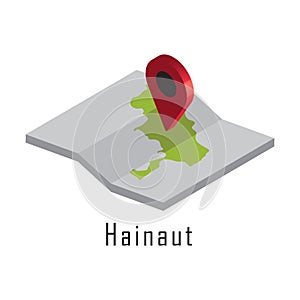 hainaut paper map with map pointer. Vector illustration decorative design photo