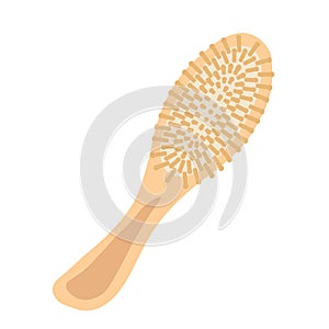 Hair Brush comb brush hairstyle hairdresser accessory isolated on white background concept. Vector illustration