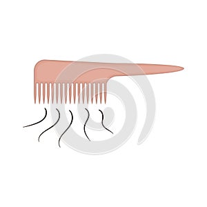 Hair brush with fell out strands showing hair loss