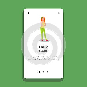 Hair Care And Hairstyle Beauty Salon Girl Vector