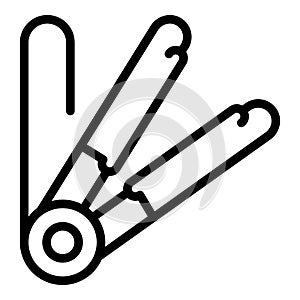 Hair care iron icon outline vector. Hair salon straightener