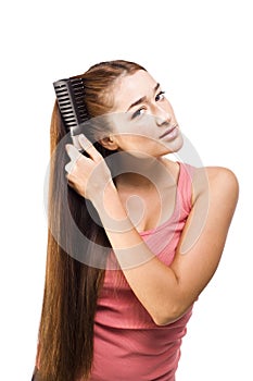 Hair care. studio white background